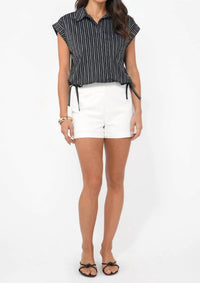 Greylin - Mallory Cropped Button Down Top