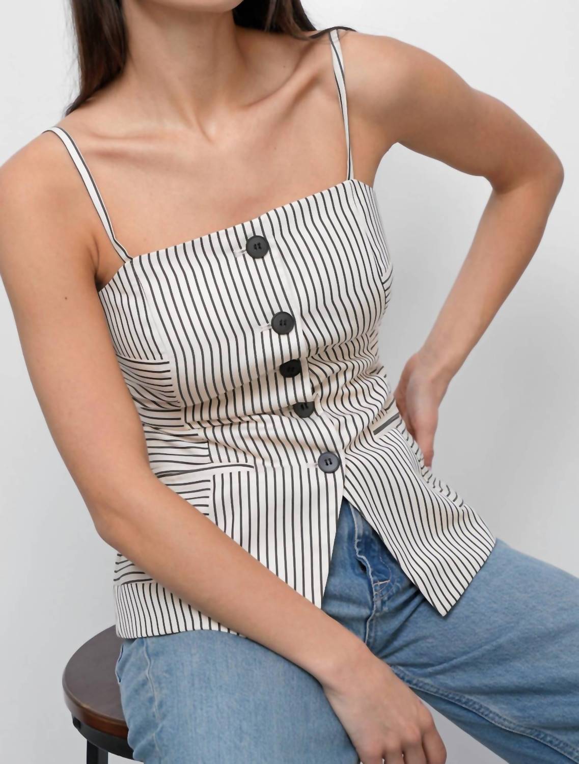 Greylin - Sandi Button Front Top