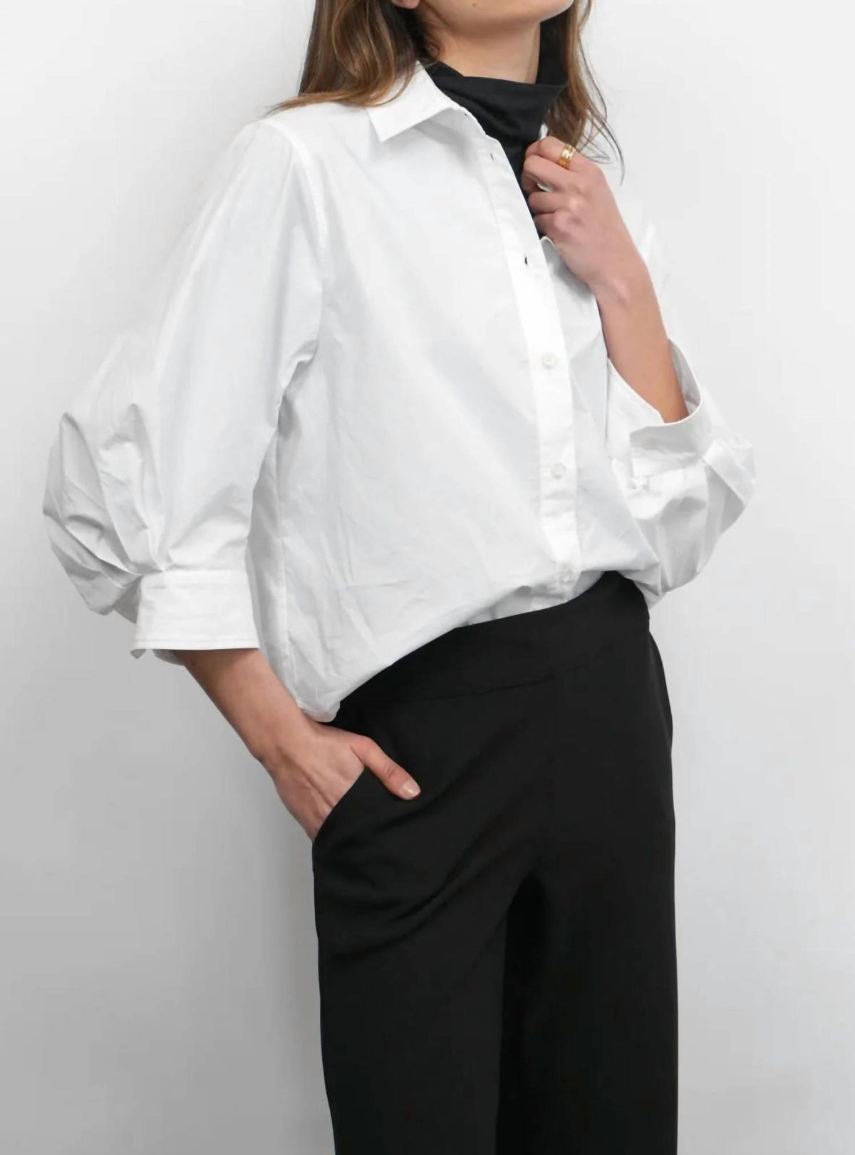 Greylin - Thea Oversized Lantern Sleeve Button Down Shirt