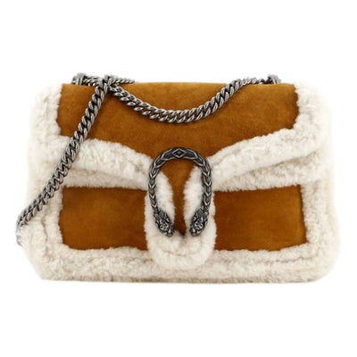 Gucci - Dionysus Suede With Shearling Medium Bag