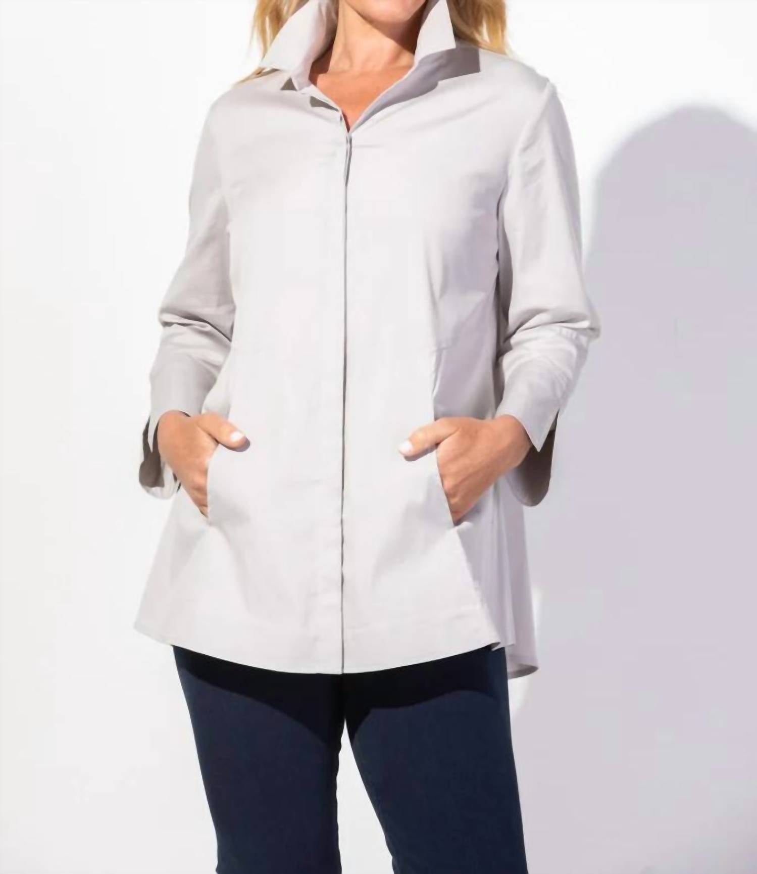 Habitat - 15019 - Hidden Placket Shirt - blouses - clothing - grey