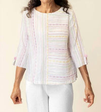Habitat - Baja Weave Button Back Pullover - blouses - clothing - patterned