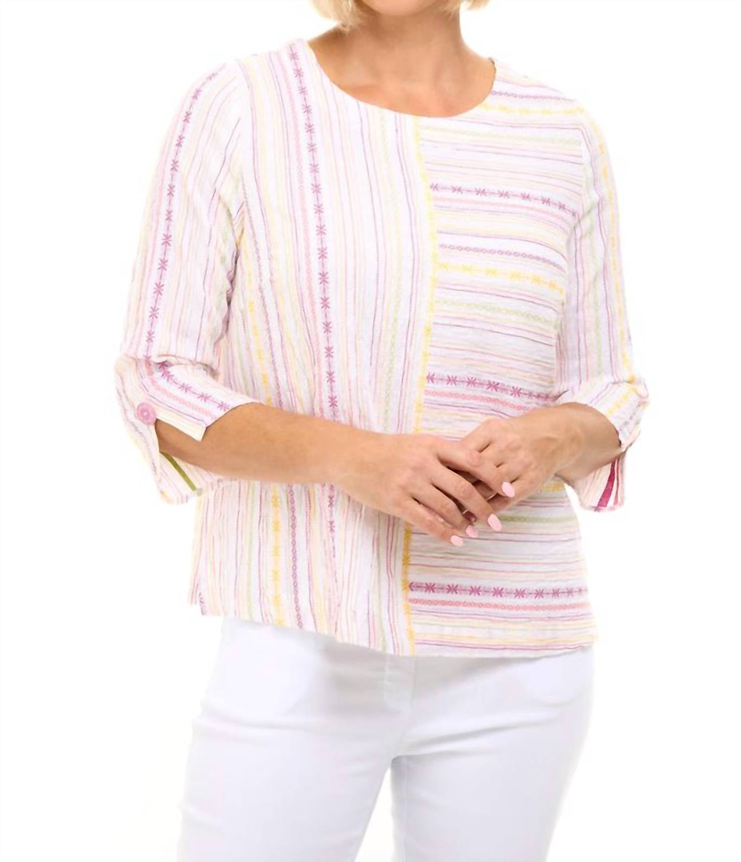 Habitat - Baja Weave Button Back Pullover - blouses - clothing - patterned