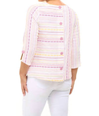 Habitat - Baja Weave Button Back Pullover - blouses - clothing - patterned