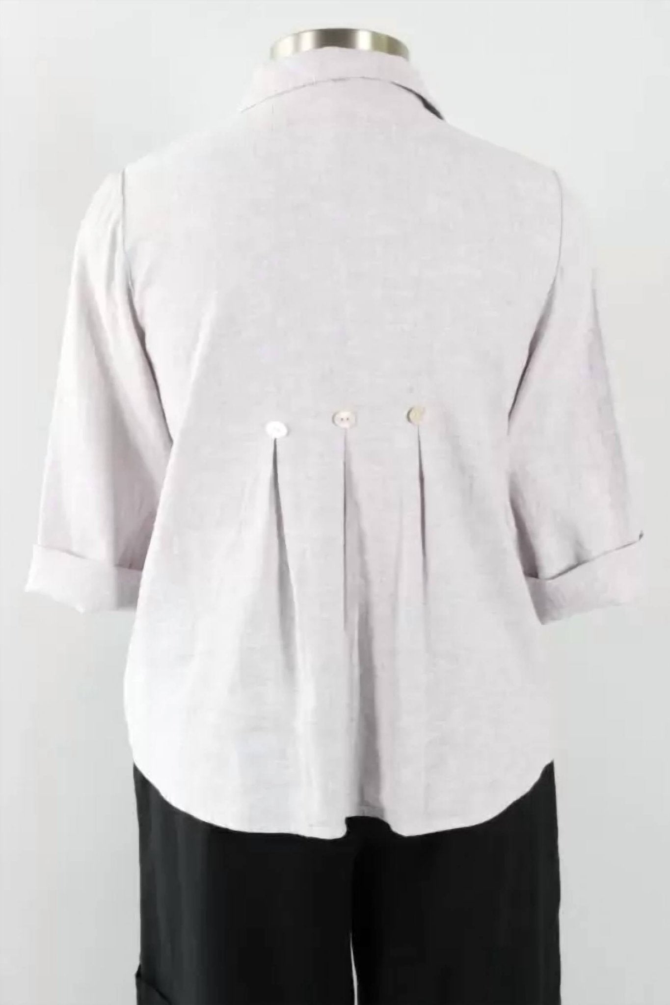 Habitat - Collared Buttoned Linen Top - button - down - shirts - clothing - grey