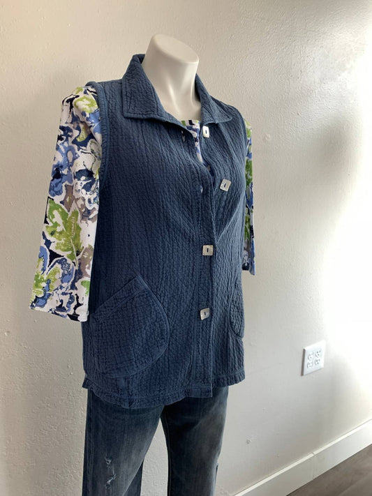 Habitat - Cotton Jacquard Vest - blue - clothing - cotton