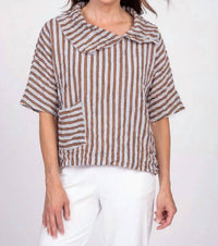 Habitat - Crimped Crepe Stripe Pack It Pullover Top