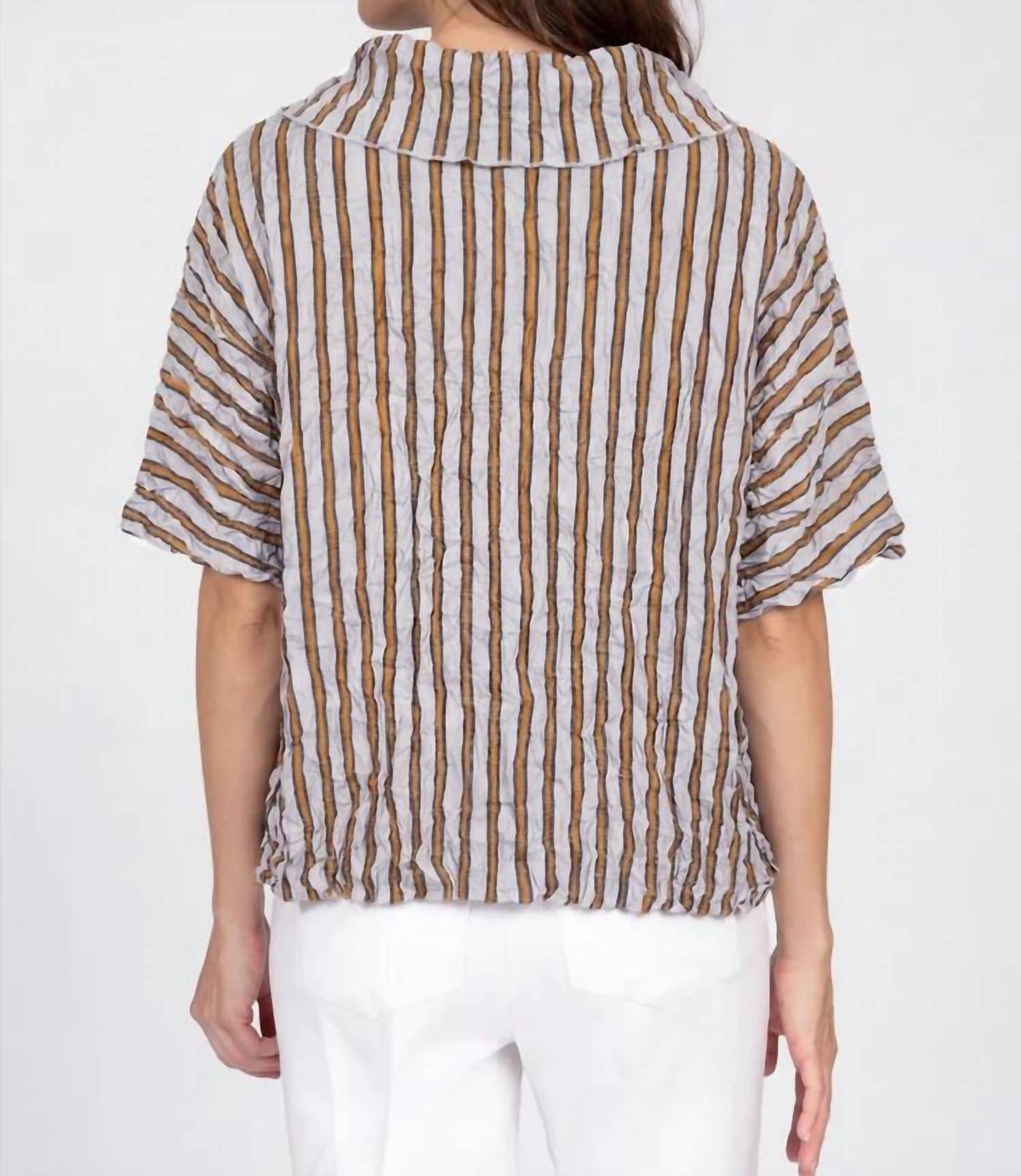 Habitat - Crimped Crepe Stripe Pack It Pullover Top