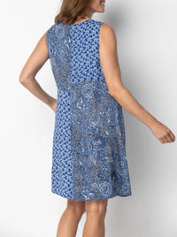 Habitat - DENIM FLORAL MIXED POCKET DRESS - blue - clothing - dresses
