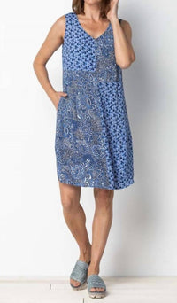 Habitat - DENIM FLORAL MIXED POCKET DRESS - blue - clothing - dresses