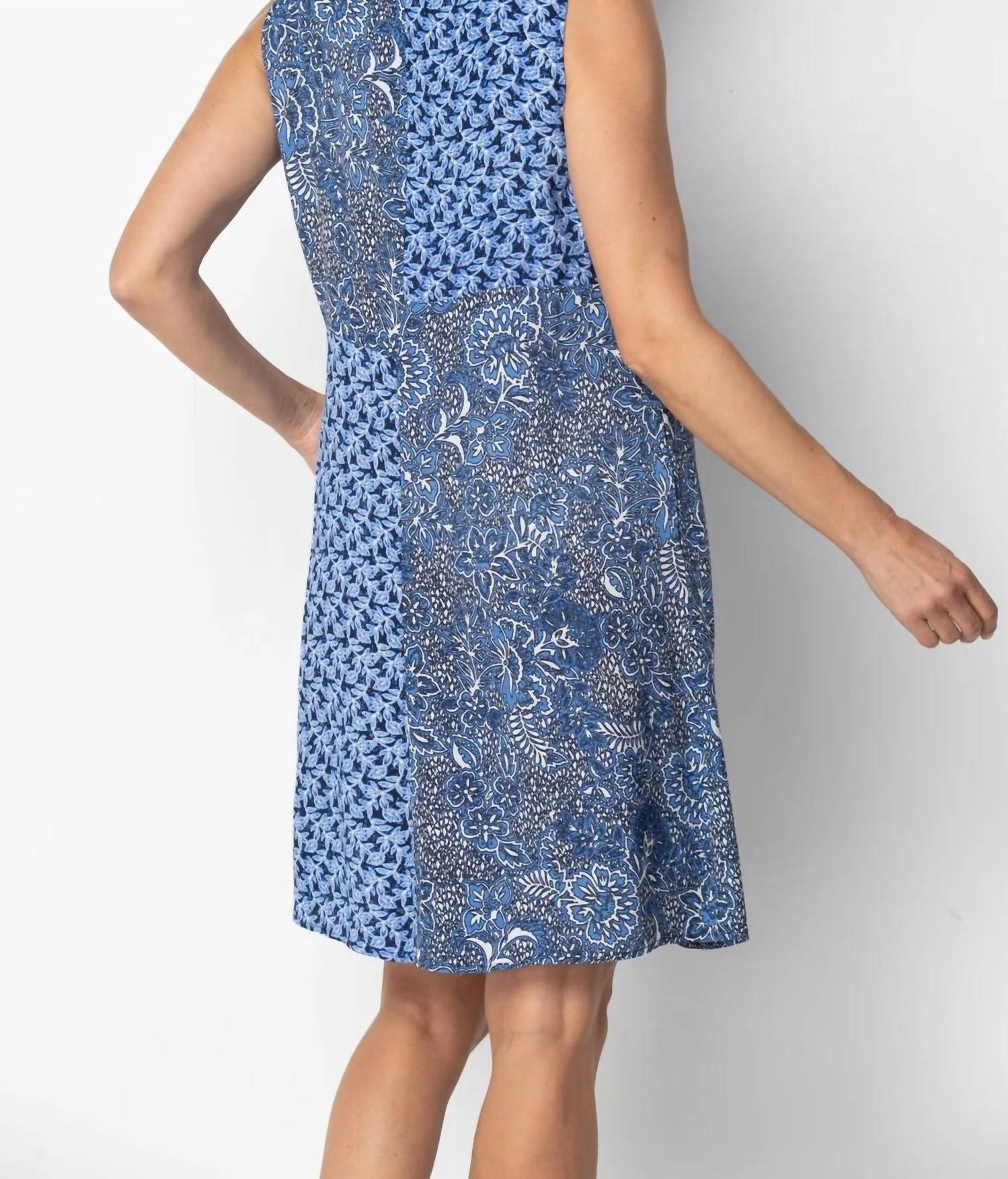 Habitat - DENIM FLORAL MIXED POCKET DRESS - blue - clothing - dresses