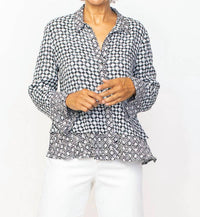 Habitat - Diamond Flounce Shirt - black - blouses - clothing
