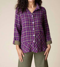 Habitat - Double Faced Windowpane Pieced Button Front Shirt