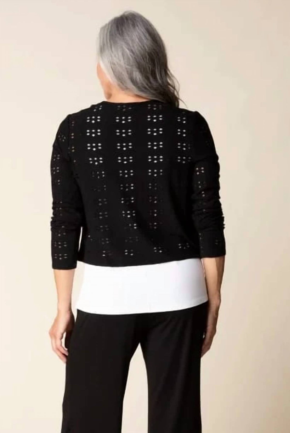 Habitat - Eyelet Blooms Open Front Jacket
