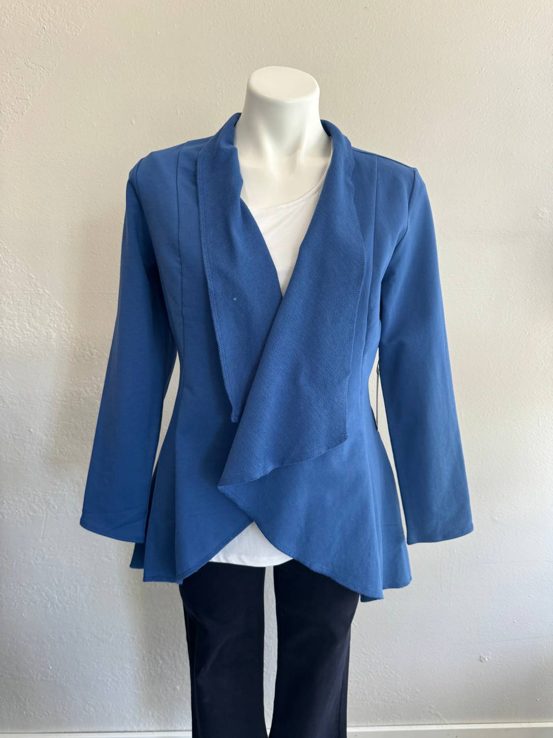Habitat - French Terry Drape Front Jacket - blazers - blue - clothing