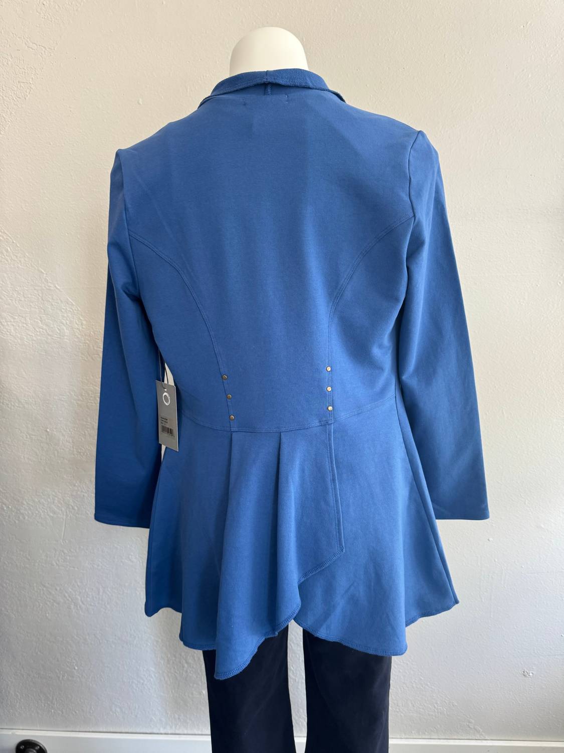 Habitat - French Terry Drape Front Jacket - blazers - blue - clothing