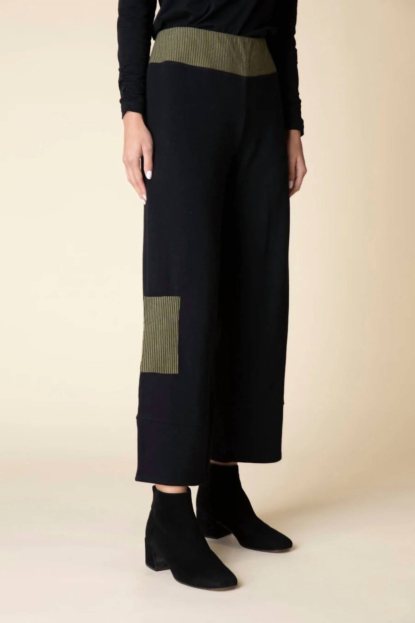 Habitat - Mixed Stripe Arty Studio Pant - ankle - black - clothing