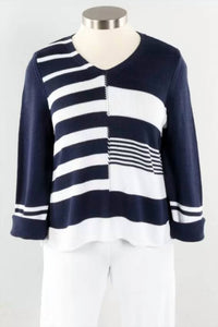 Habitat - Women's Mixed Stripe Cable Pullover Sweater