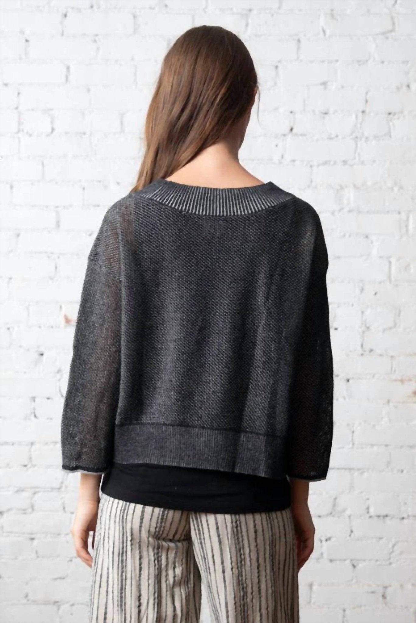 Habitat - Olivia Spring Sweater Topper - clothing - crew - grey