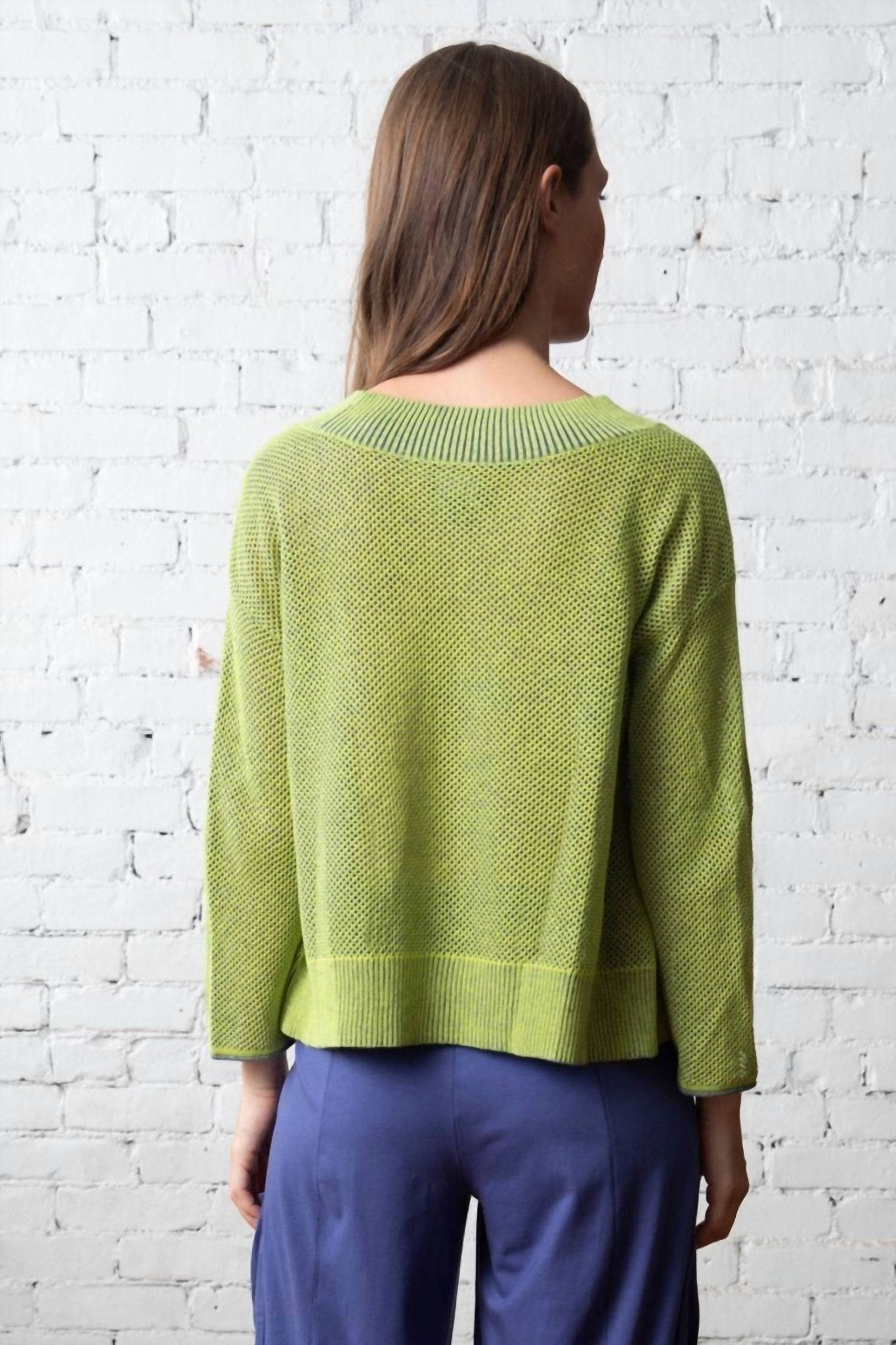 Habitat - Olivia Spring Sweater Topper - clothing - crew - green
