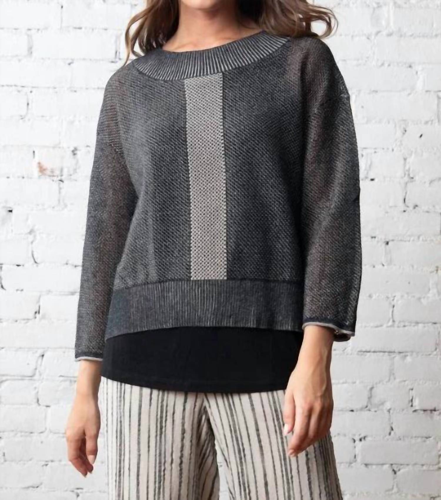 Habitat - Olivia Spring Sweater Topper - clothing - crew - grey