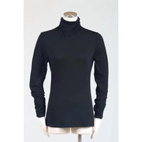Habitat - Ruched Turtleneck Top - black - blouses - clothing