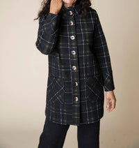 Habitat - Speckle Knit Plaid Car Coat