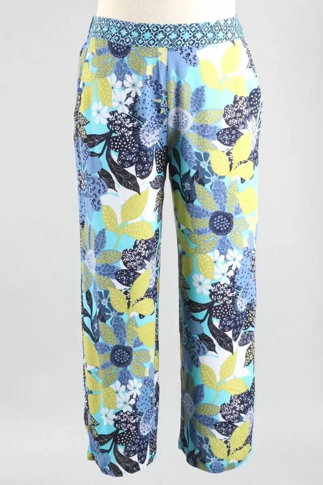 Habitat - Vintage Mixed Print Flood Pant - clothing - floral - green
