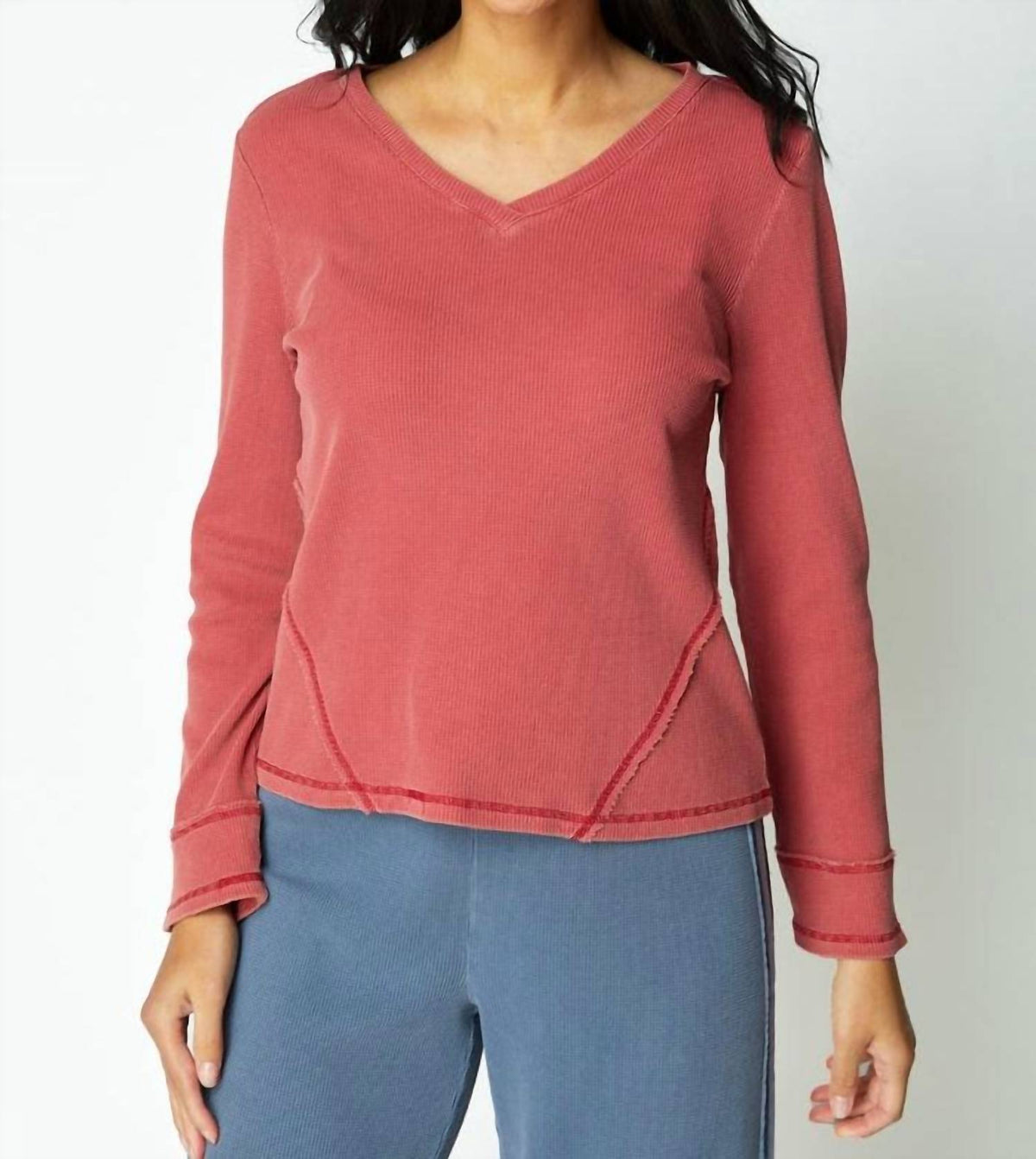 Habitat - Waffle Knit Wrap Seam Top