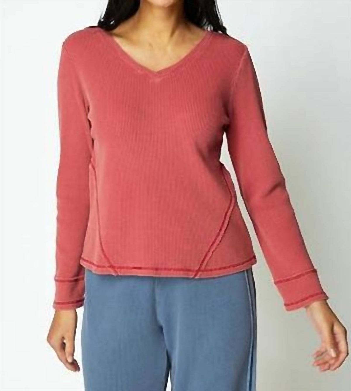 Habitat - Waffle Knit Wrap Seam Top