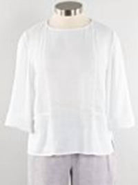 Habitat - White Linen/Cotton Pocket Pullover