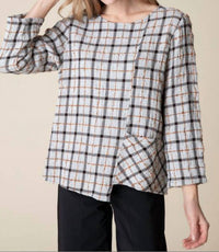 Habitat - Windowpane Plaid Top - blouses - clothing - cotton - blend