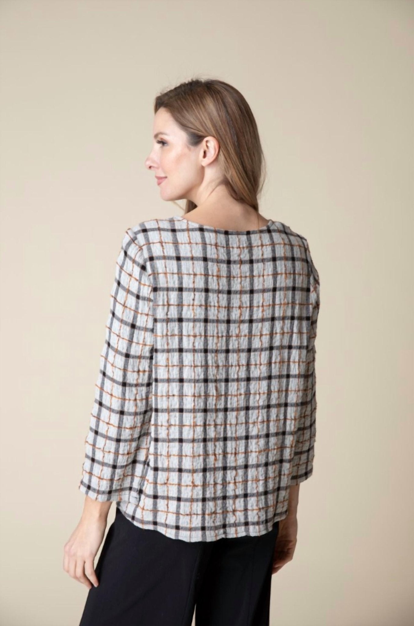 Habitat - Windowpane Plaid Top - blouses - clothing - cotton - blend