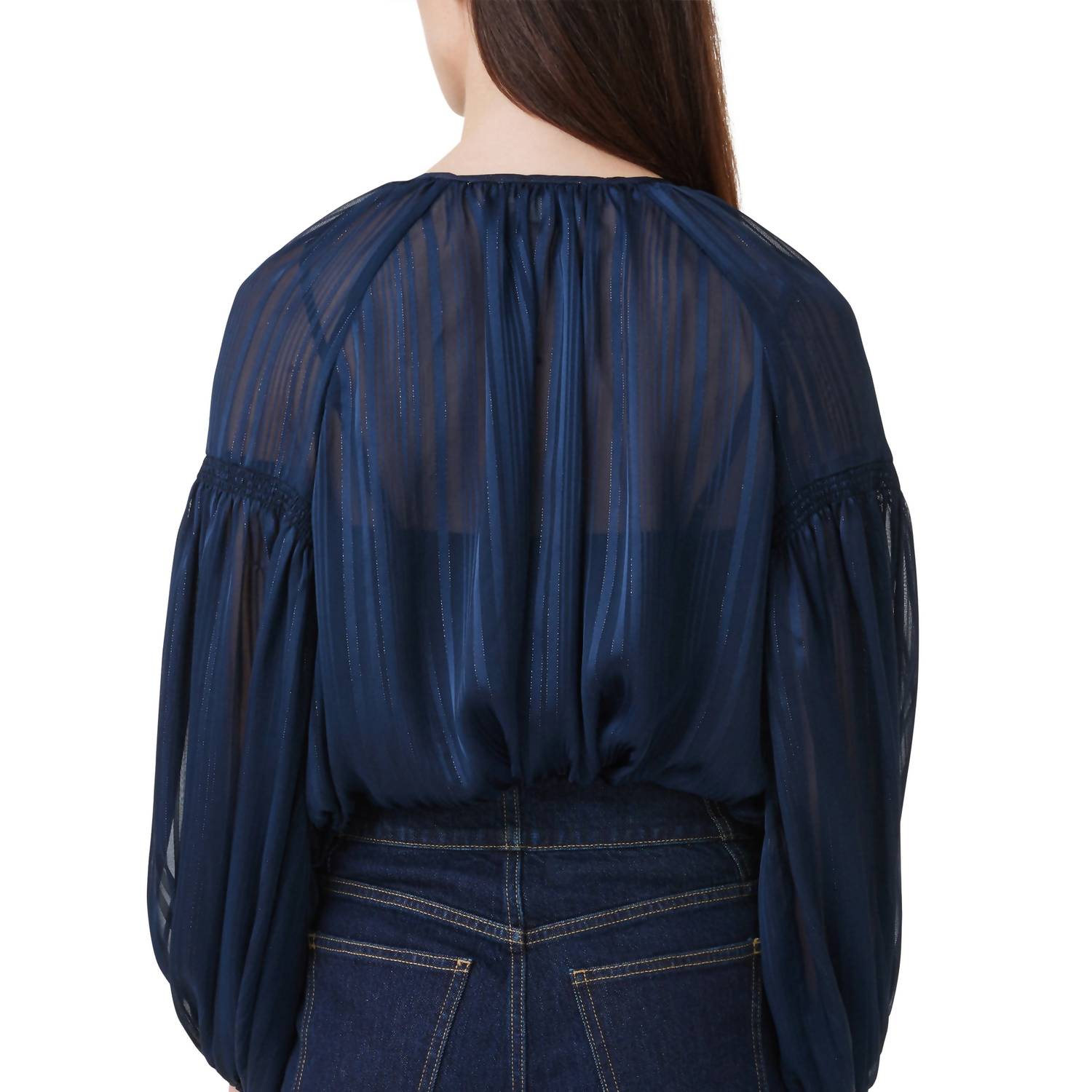 Habitual - Balloon Sleeve Blouse - blouses - blue - clothing