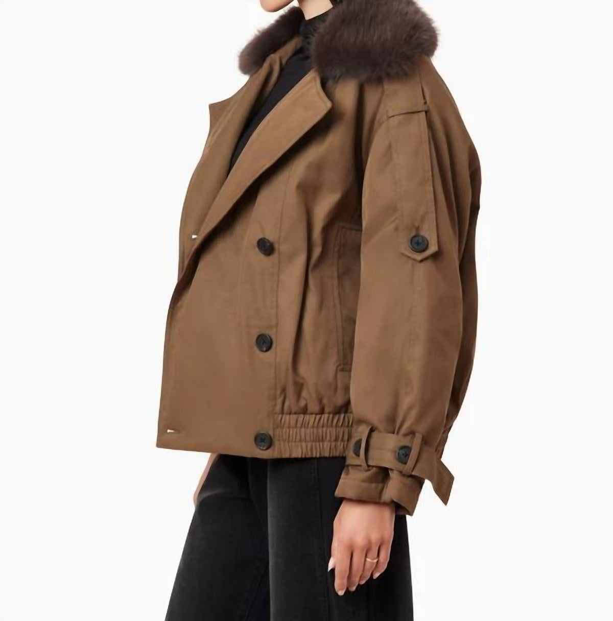 Habitual - Fur Collar Trench Coat