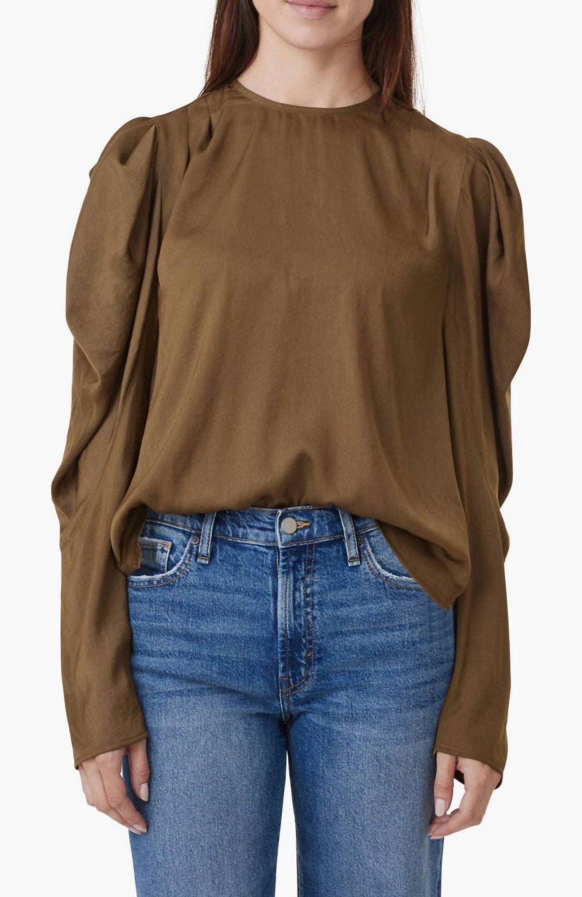 Habitual - Puff Shoulder Drape Top