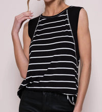Hailey & Co - Striped Basketball Sleeveless Top