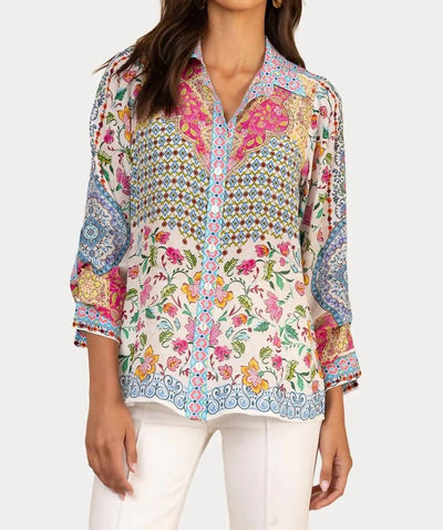 Hale Bob - Inez Relaxed Fit Patterned Silk Shirt
