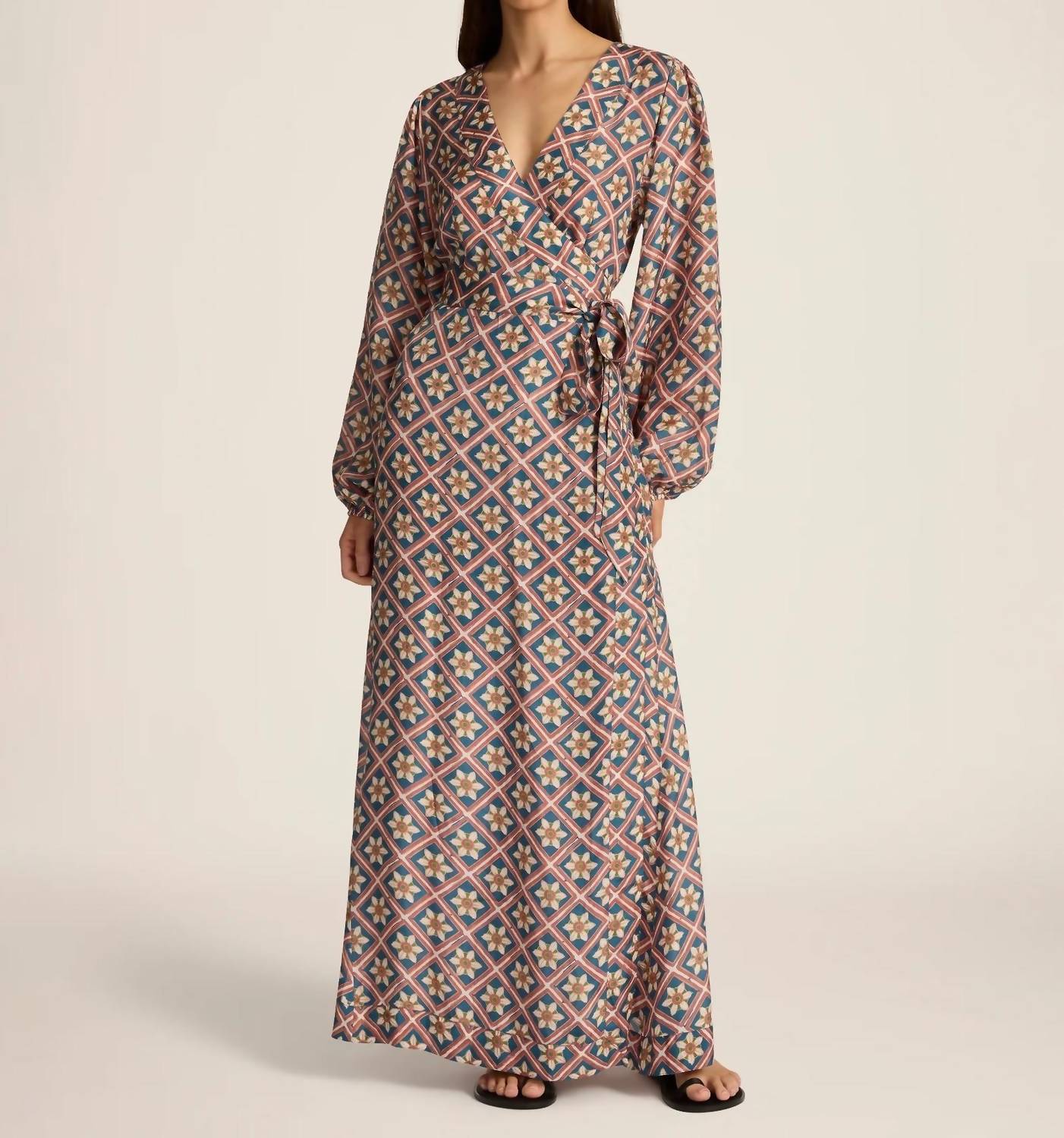 Hannah Artwear - Luna Maxi Wrap Dress - blue - clothing - dresses