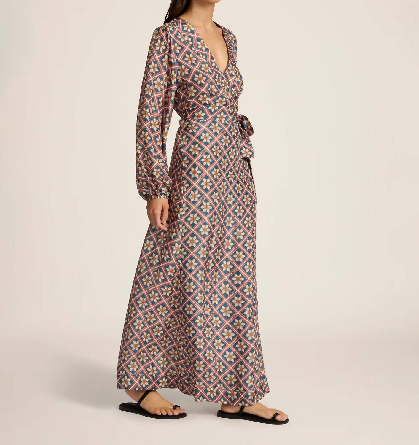Hannah Artwear - Luna Maxi Wrap Dress - blue - clothing - dresses