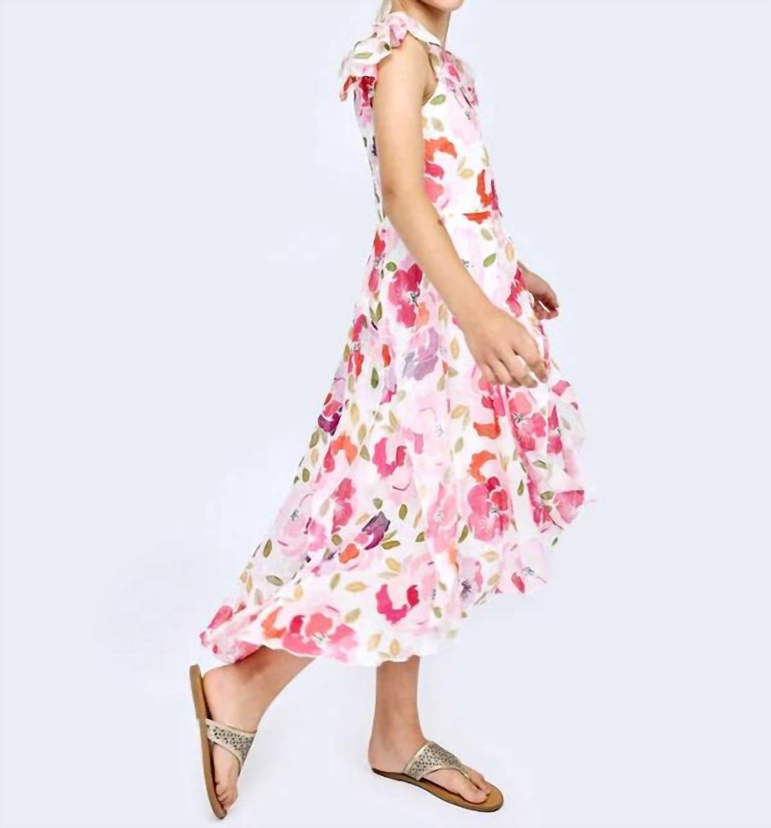 Hannah Banana - Girl's High Low Hem Midi Dress - clothing - dresses - floral