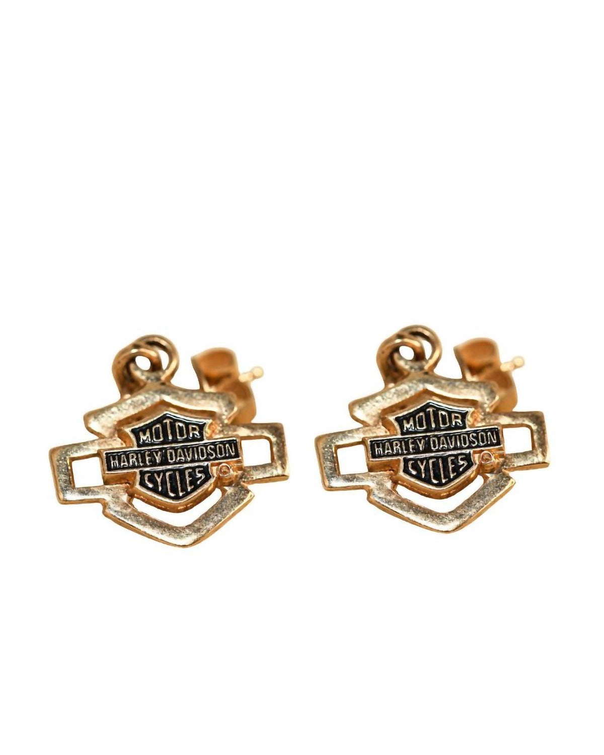 Harley Davidson - Women's Dangle Bar Shield Nail Head Earrings