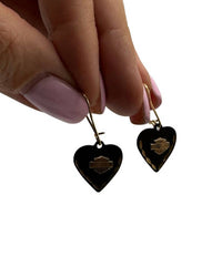 Harley Davidson - Women's Dangling Heart Earrings
