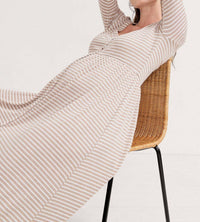 Hatch - The Softest Rib Nursing Maxi Dress - brown - clothing - dresses