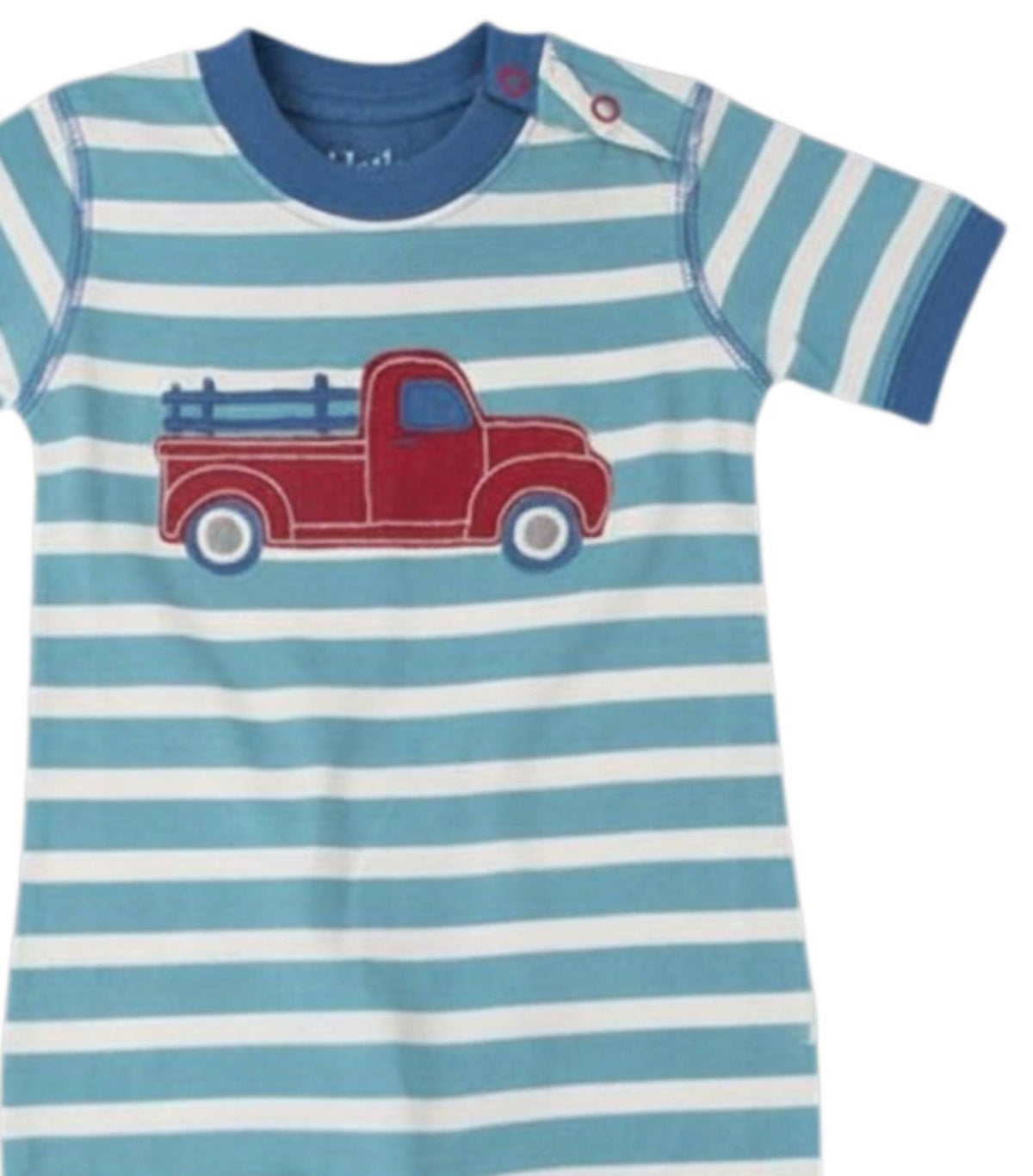 Hatley - Kids Short Sleeve Heavy Load Striped Applique Romper
