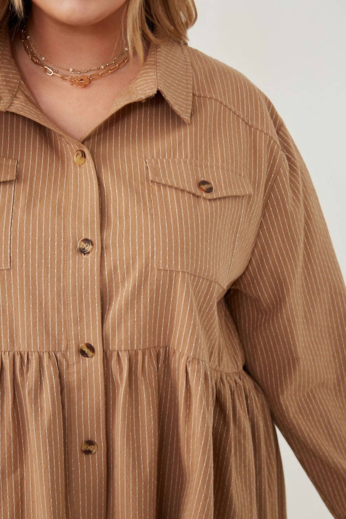 Hayden La - Peplum Button Up Shirt