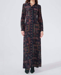 Hayley Menzies - Aida Long Sleeve Silk Maxi Dress - black - clothing - dresses