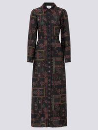 Hayley Menzies - Aida Long Sleeve Silk Maxi Dress - black - clothing - dresses