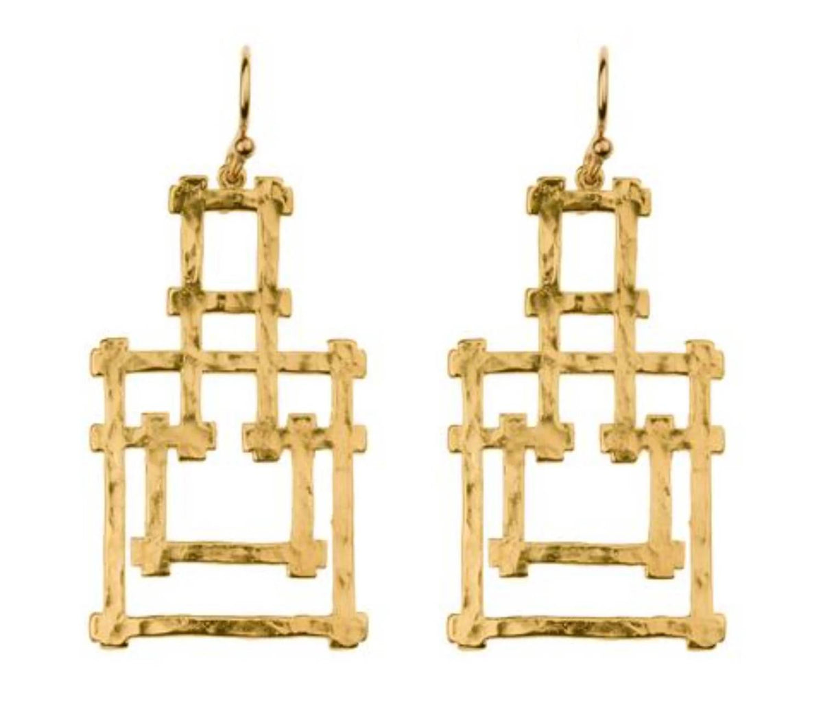 Hazel Smyth - Women's Bamboo Pagoda Dangle Earrings