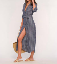 Heartloom - Bardot Midi Dress - blue - clothing - cotton - blend